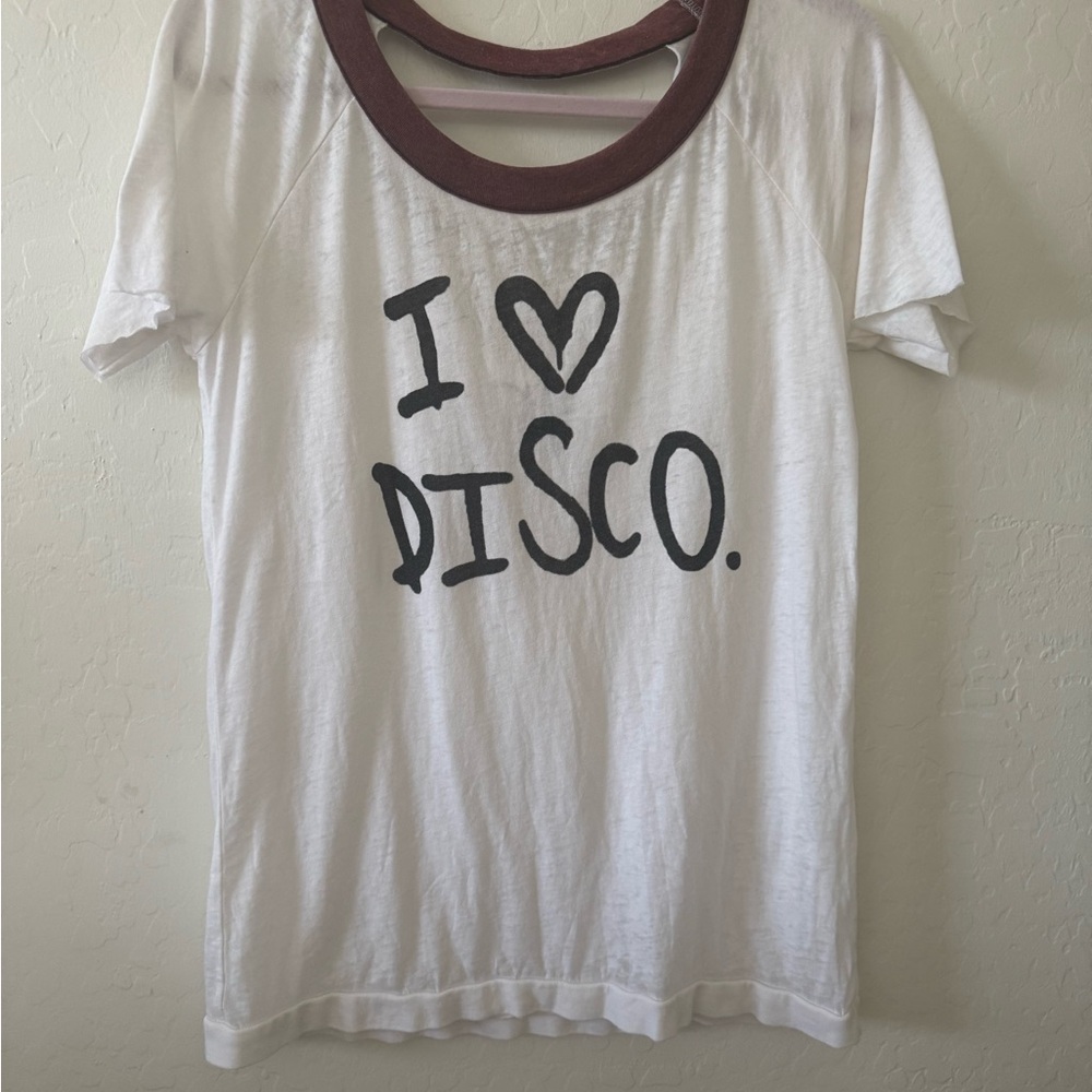 Chaser White and Maroon 'I Love Disco' T-Shirt